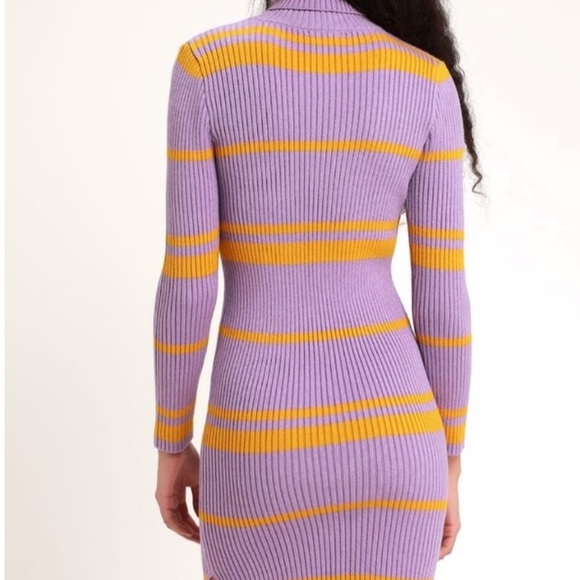 Anthropologie Lavender and Mustard Striped Dress - Picture 6 of 7